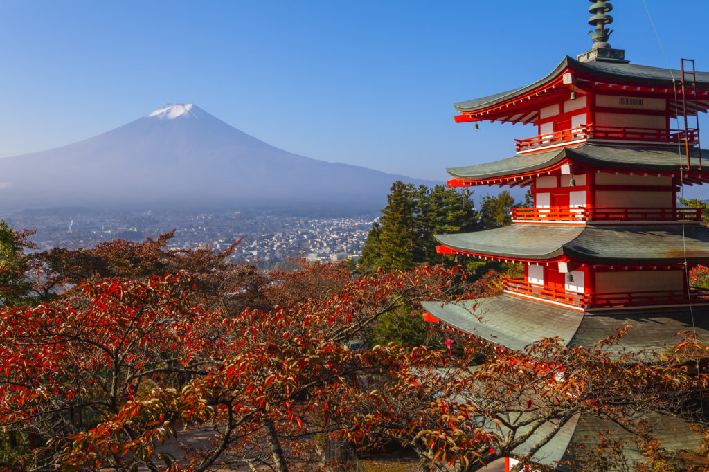 Пагода Chureito Fuji Осенний Сезон